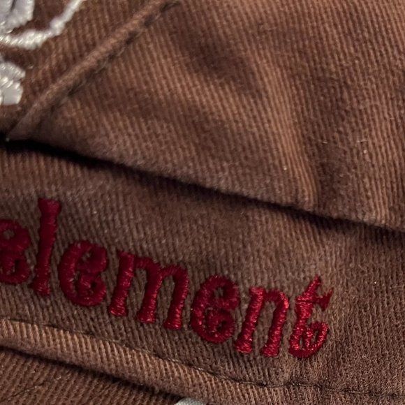 Element Crowds Muted Brown Tropical Canvas Baseball Cap w/Floral Lining - Picture 3 of 7